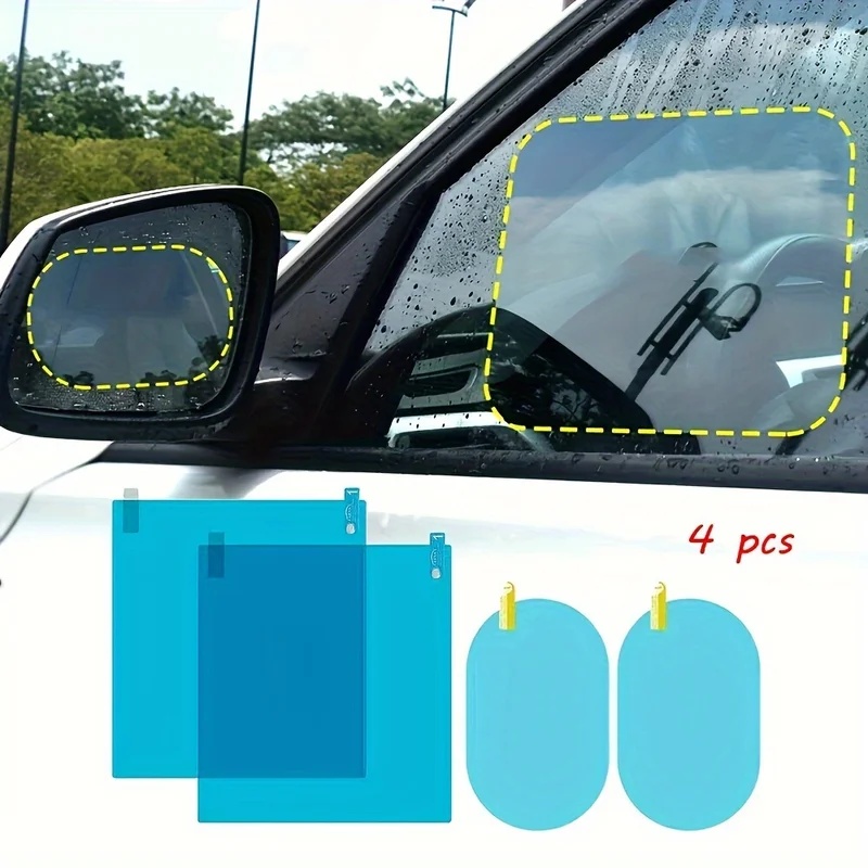Anti Glare Car Rearview Mirror Film - 4pcs Car Rearview Mirror Protective Film
