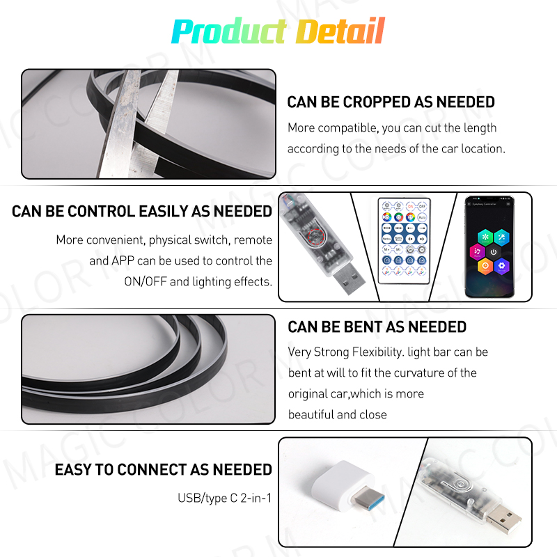 Vegetting 140cm Car Ambient Li - Led Ambient Interior Car Lights App Control review and price