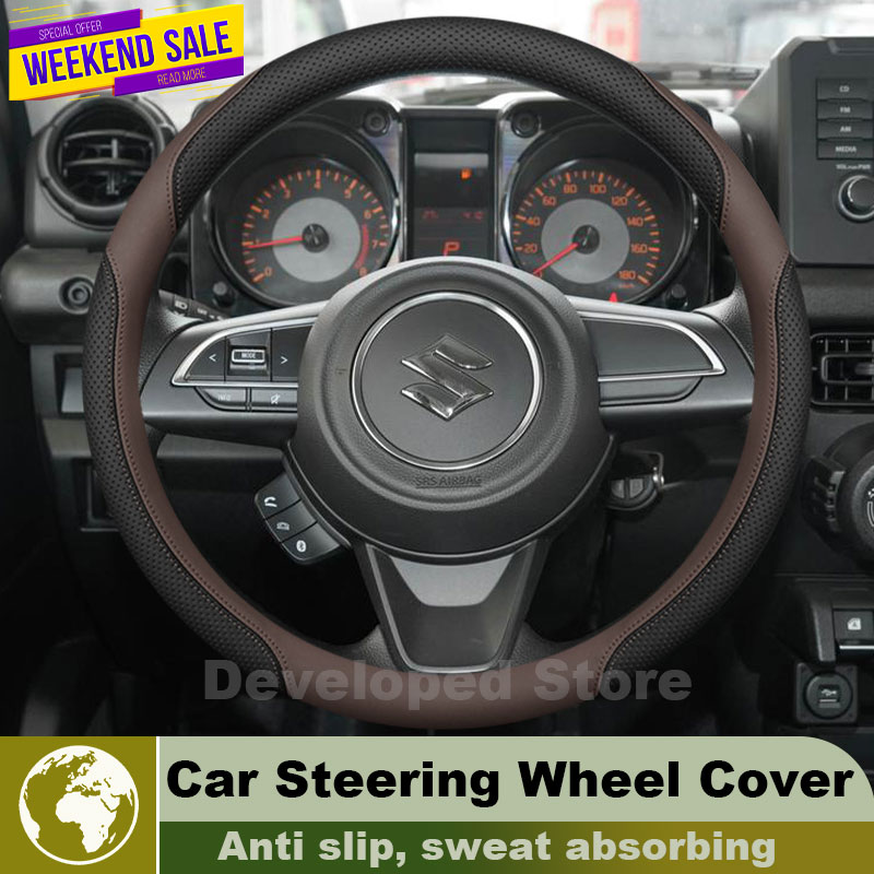 Leather Car Steering Wheel Cov - Car Steering Wheel Cover Anti Slip Breathable review and price