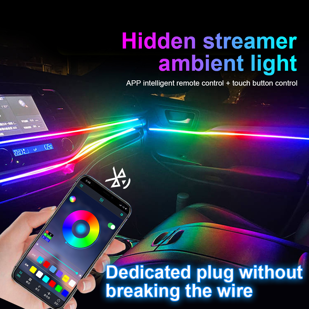 18 in 1 64 Color RGB Symphony  - Led Ambient Interior Car Lights App Control review and price