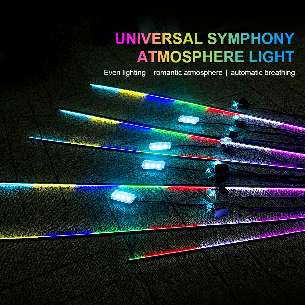 18 in 1 64 Color RGB Symphony  - Led Ambient Interior Car Lights App Control review and price