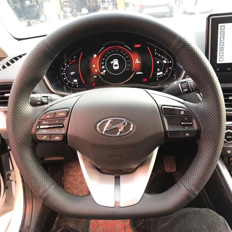 For Hyundai Elantra 4 2016-201 - Car Steering Wheel Cover Anti Slip Breathable review and price
