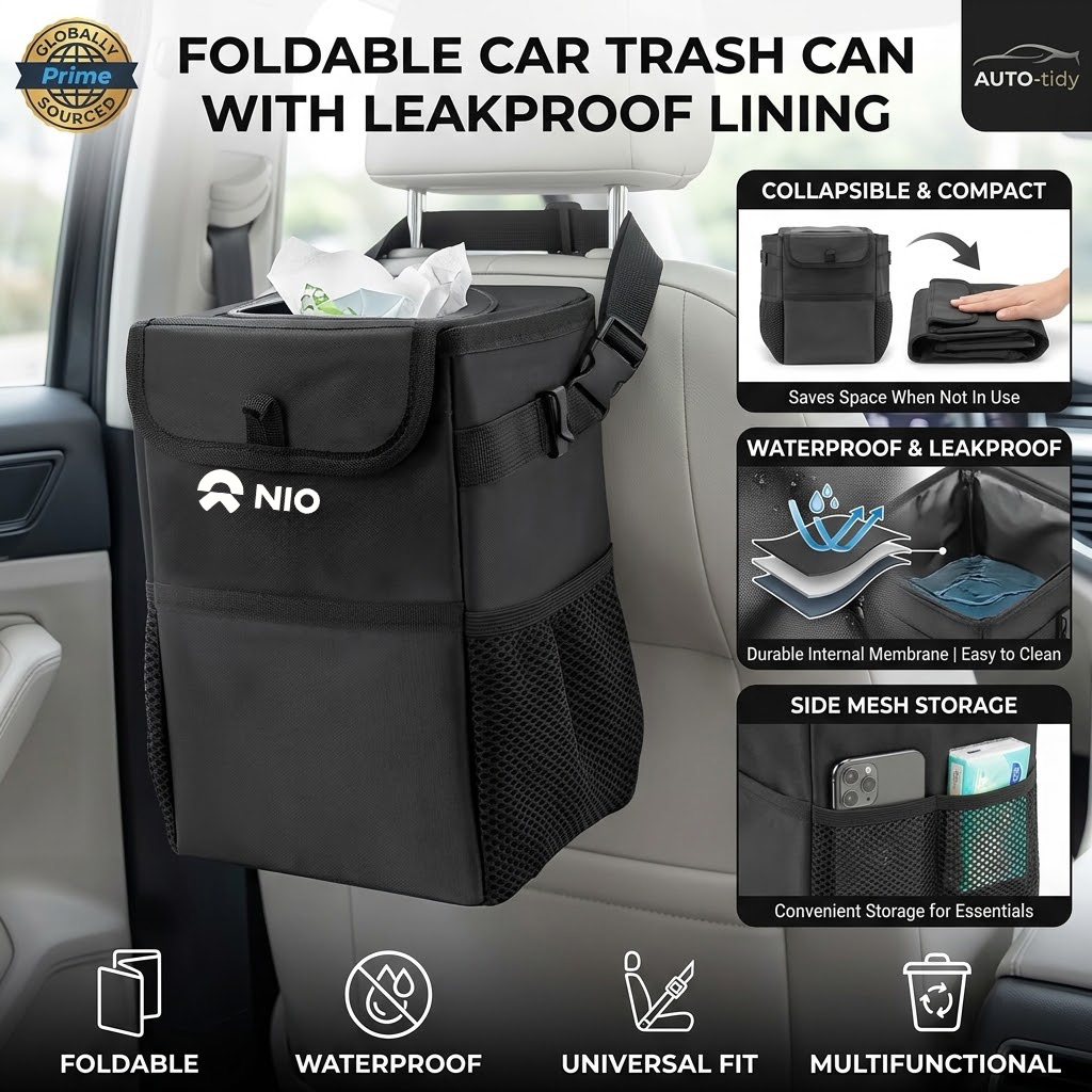 Foldable portable leak-proof w - Waterproof Car Trash Can With Lid review and price