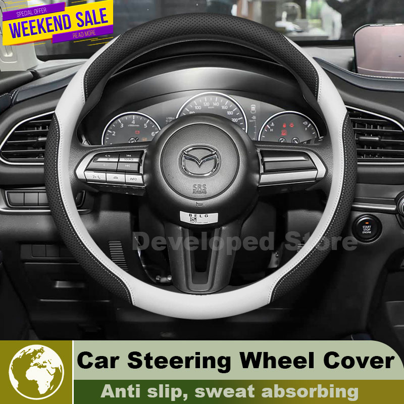 Leather Car Steering Wheel Cov - Car Steering Wheel Cover Anti Slip Breathable review and price