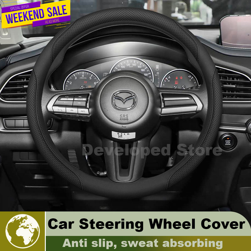 Leather Car Steering Wheel Cov - Car Steering Wheel Cover Anti Slip Breathable review and price