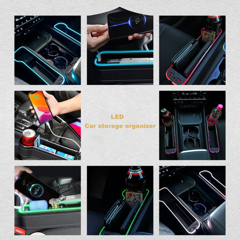 LED Car Seat Crevice Storage B - Seat Gap Filler Organizer With Usb Charger review and price