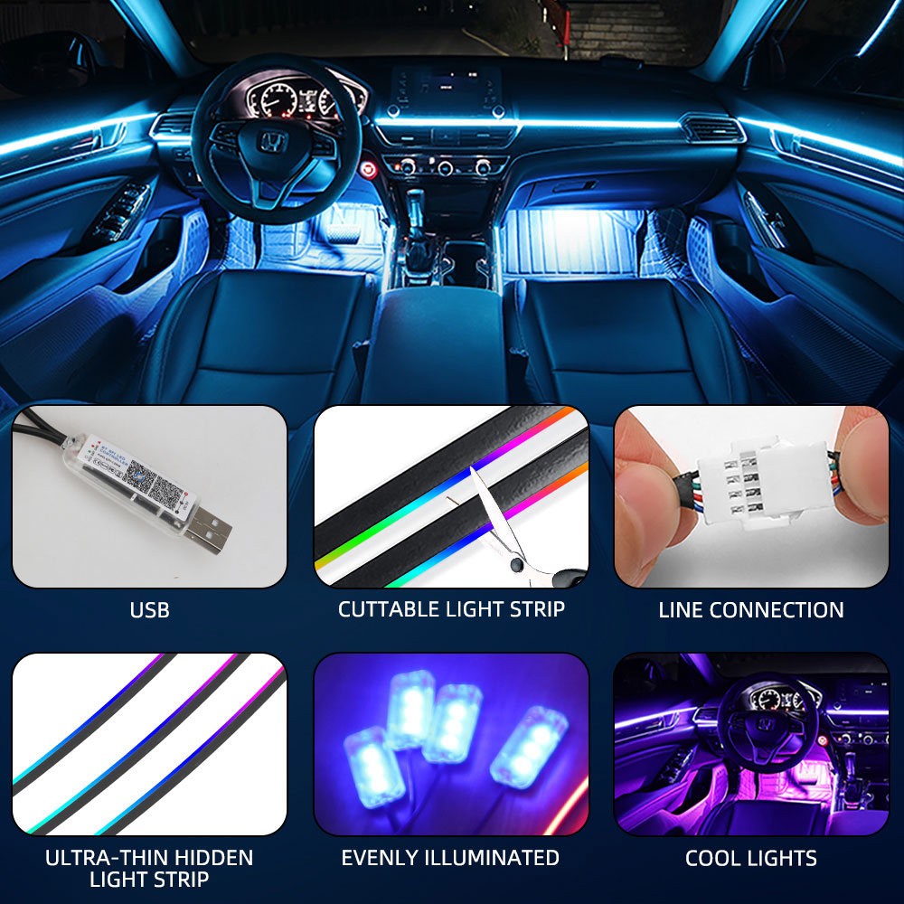 Universal Symphony Car Ambient - Led Ambient Interior Car Lights App Control review and price