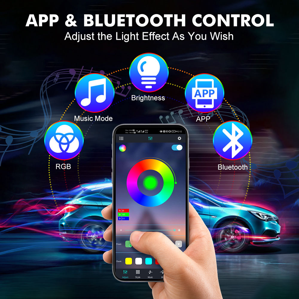 Neon LED Interior Car Light AP - Led Ambient Interior Car Lights App Control review and price