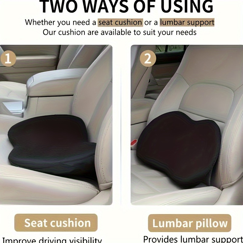 2-in-1 Car Seat Cushion Lumbar - Memory Foam Car Neck Pillow Lumbar Support review and price