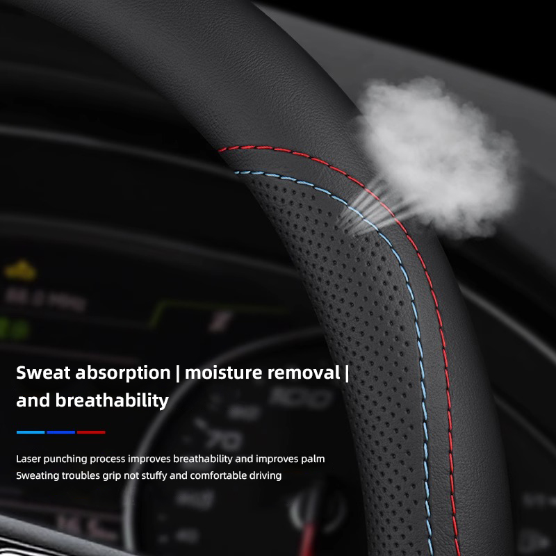 1Pcs Napa Leather Car Steering - Car Steering Wheel Cover Anti Slip Breathable review and price